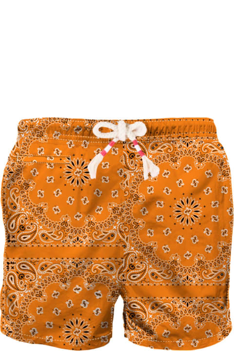 أدوات منزلية MC2 Saint Barth Man Swim Shorts With Orange Bandanna Print