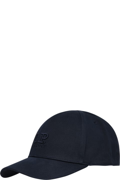 C.P. Company Hats for Men C.P. Company Blue Cotton Cap