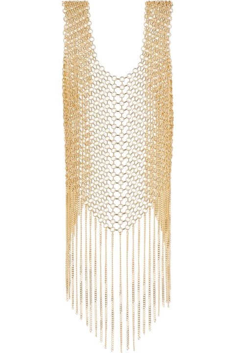 Silvia Gnecchi for Women Silvia Gnecchi Gold-tone Vest With Fringes In Metal Mesh Woman