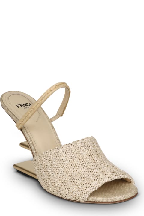 Fendi Raffia High-heeled Sandals