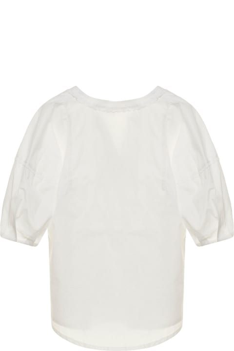 Fashion for Girls Chloé White Blouse With Puff Sleeves And Embroideries In Cotton Girl