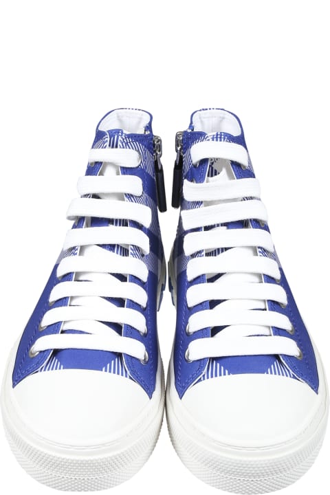 Burberry for Kids Burberry Blue Sneakers For Kids With Logo