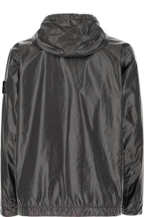 Stone Island Men Stone Island Charcoal Cotton Padded Jacket