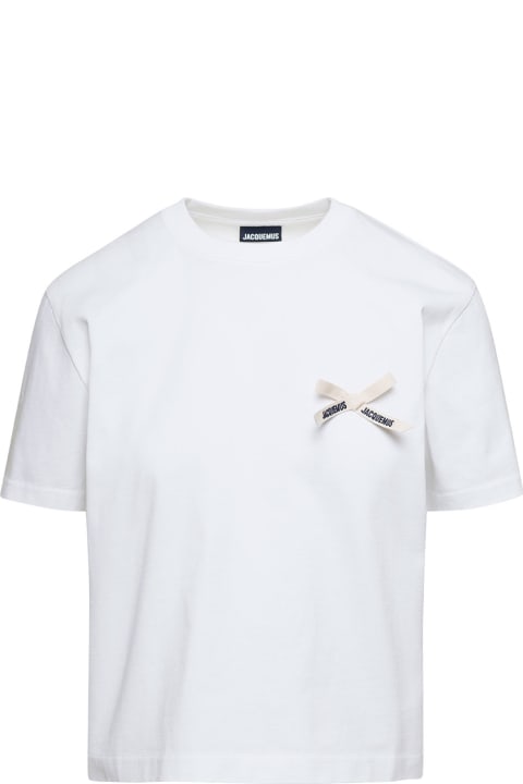 'noeud' White T-shirt With Logo Detail In Cotton Woman