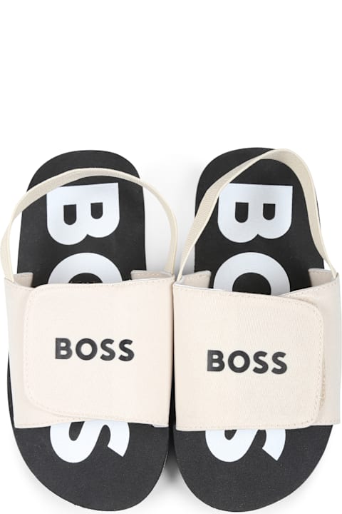 Homeware Hugo Boss Beige Sandals For Boy With Logo
