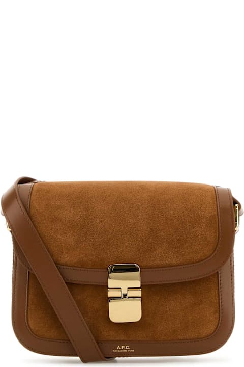 A.P.C. for Women A.P.C. Camel Suede Small Grace Crossbody Bag