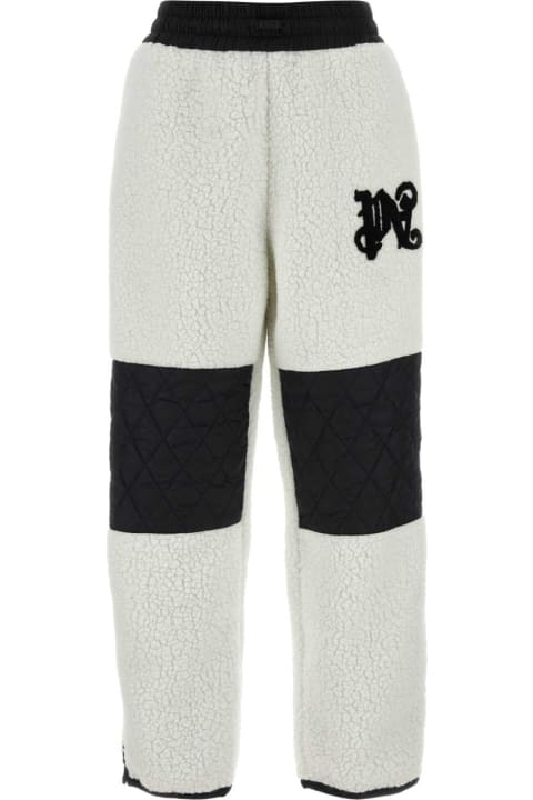 Palm Angels for Women Palm Angels White Teddy Fabric Joggers