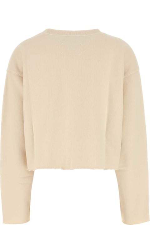 Fleeces & Tracksuits for Women Maison Margiela Cream Cotton Sweatshirt