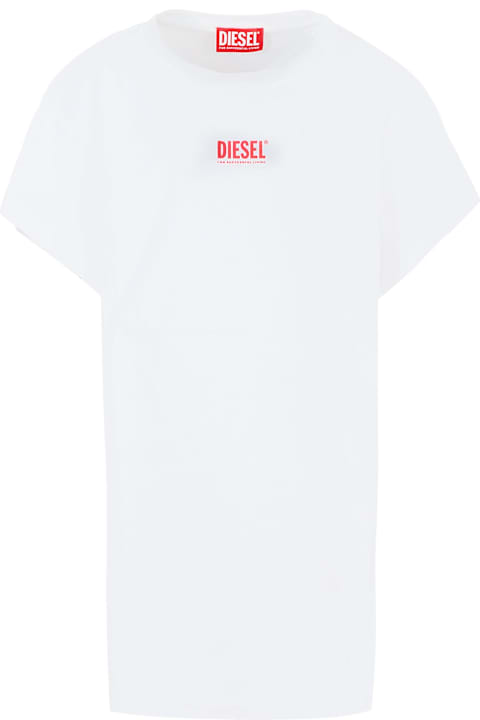Homeware Diesel White Dress For Girl With Logo