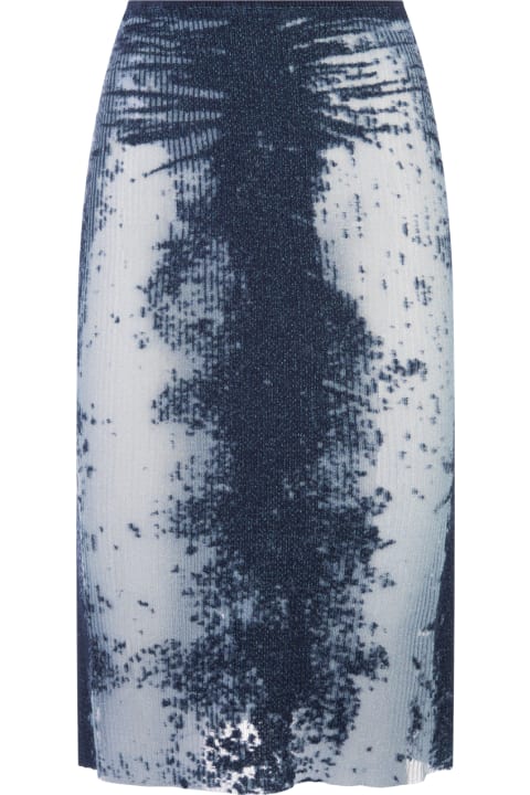 Clothing for Women Diesel Blue M-begonia Midi Skirt