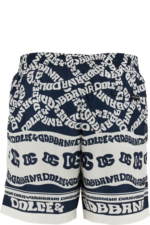 Dolce & Gabbana Pants for Men Dolce & Gabbana Logo Print Swim Shorts