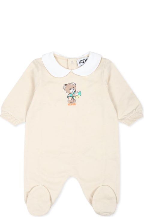Moschino Bodysuits & Sets for Baby Boys Moschino Beige Babygrow For Babykids With Teddy Bear