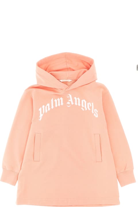 Palm Angels for Kids Palm Angels 'classic Curved Logo' Hooded Dress