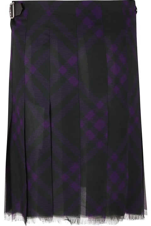 Burberry Sale for Women Burberry Check Print Ripped Skirt