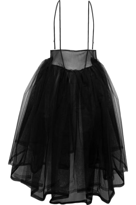 Black Nylon Tulle Skirt With Suspenders Woman Noir Kei Ninomiya
