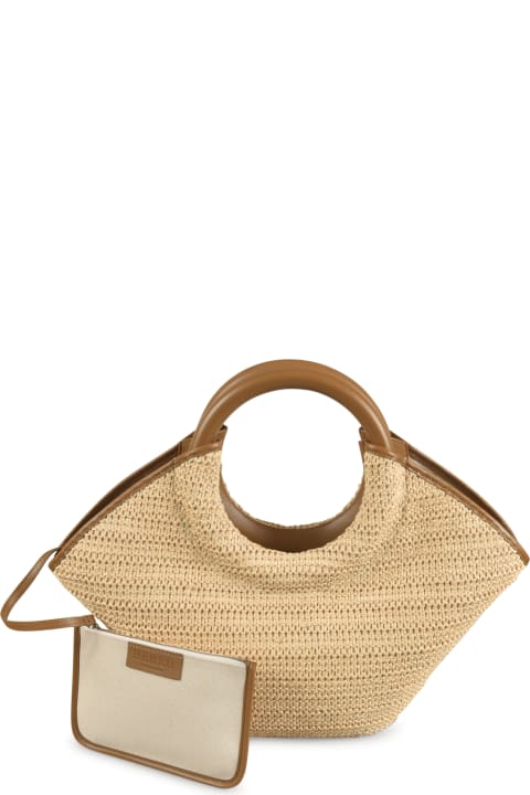 Totes for Women Hereu Weave Round Handle Tote