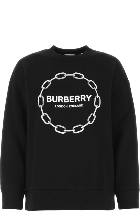 ウィメンズ新着アイテム Burberry Black Stretch Wool Blend Sweater