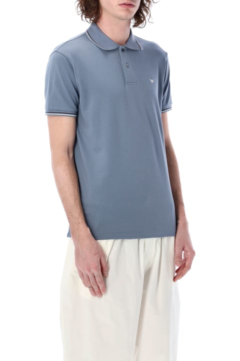 Emporio Armani for Men Emporio Armani Piqué Polo Shirt With Micro Eagle