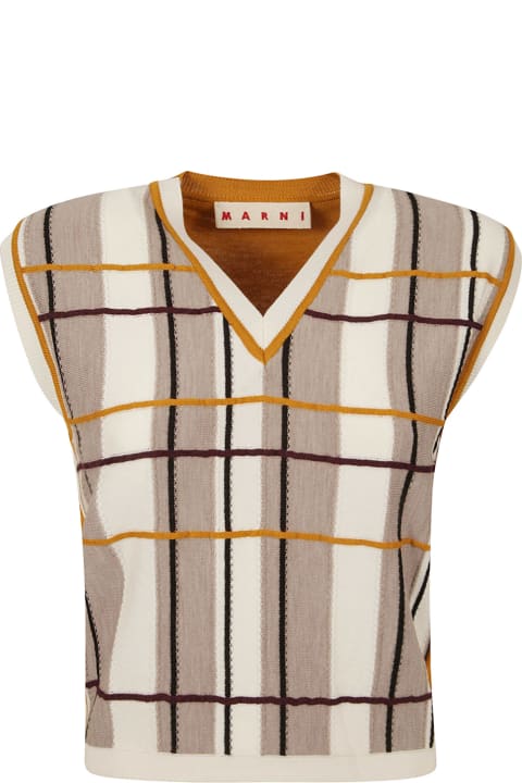 Marni Coats & Jackets for Women Marni Half & Half Geometric Pattern Vest
