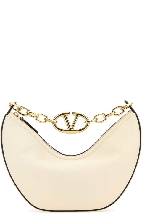 Bags for Women Valentino Garavani Ivory Leather Vlogo Shoulder Bag