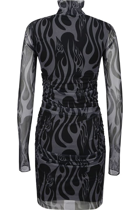 Black Dress With Allover Flames