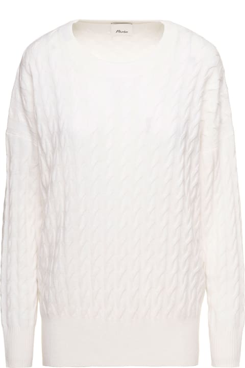 Allude Clothing for Women Allude White Cable-knit Sweater In Cashmere Woman