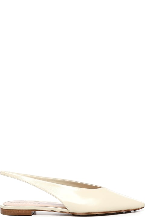 Flat Shoes for Women Bottega Veneta Sofia Slingback Ballet Pumps In Shiny Calfskin Leather