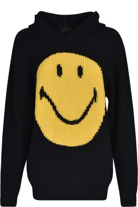 Smiley Knit Hooded Sweater