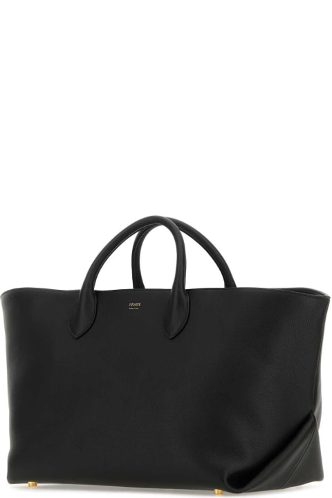 ウィメンズ Khaiteのトートバッグ Khaite Black Leather Amelia Shopping Bag