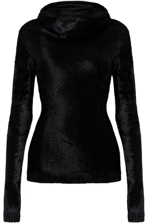 Alaia Sweaters for Women Alaia Shiny Velvet Hood Top