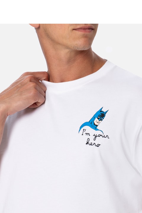Homeware MC2 Saint Barth Man Cotton T-shirt With Batman Print And Embroidery | Batman Special Edition