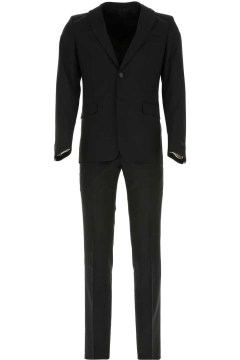 メンズ スーツ Prada Black Wool Blend Suit