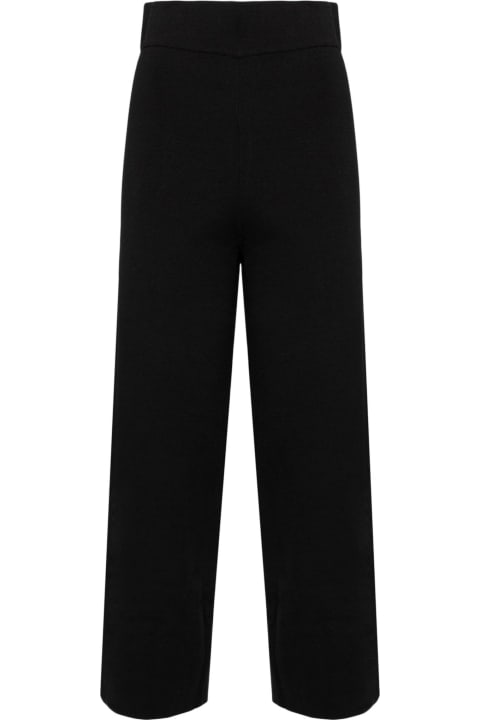Alpha Studio Women Alpha Studio Garconne-style Pants In Black Viscose Knit