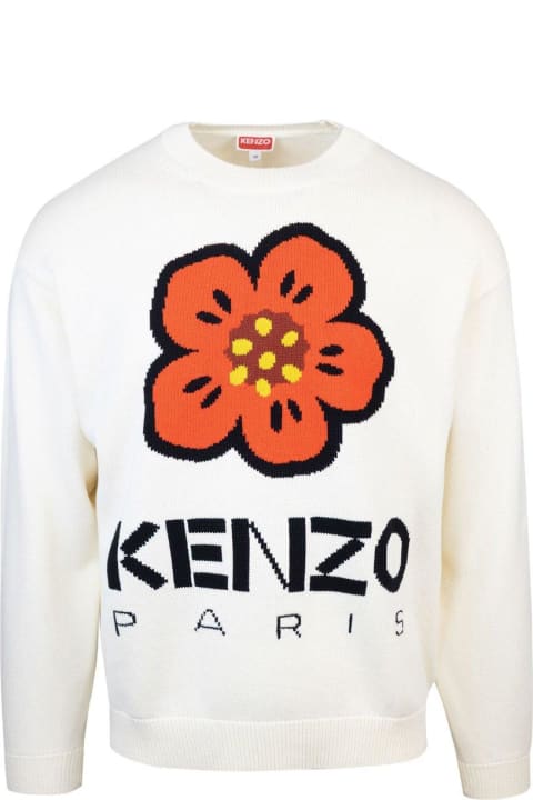 Kenzo for Men Kenzo Boke Flower Logo Intarsia Crewneck Jumper