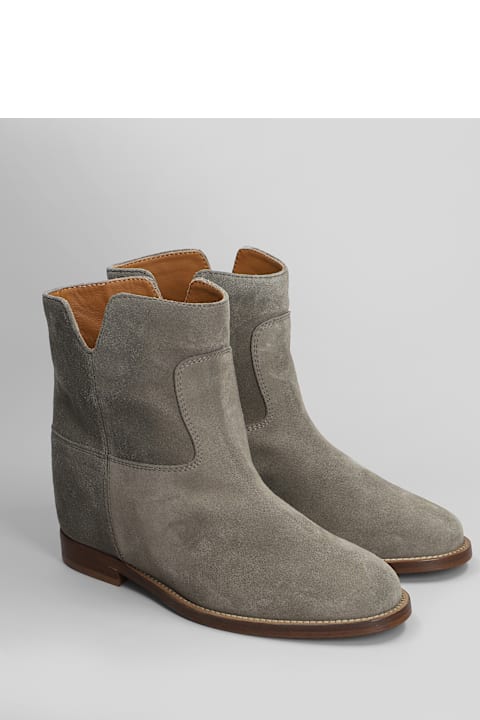 Homeware Via Roma 15 Ankle Boots Inside Wedge In Grey Suede