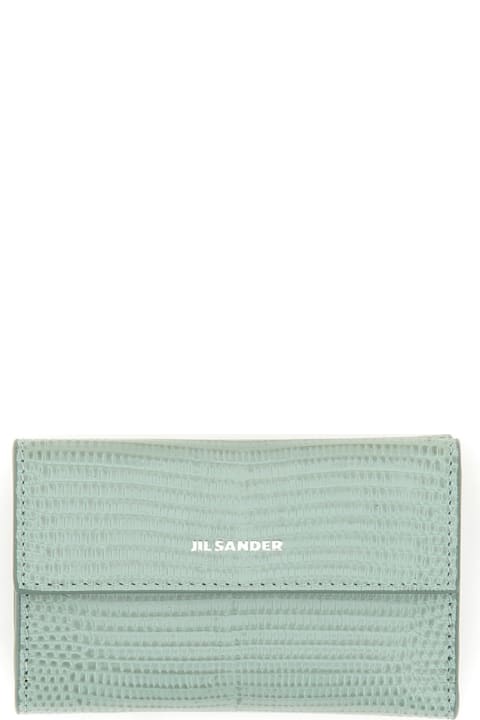 Jil Sander Wallets for Women Jil Sander Pastel Green Calf Leather Wallet