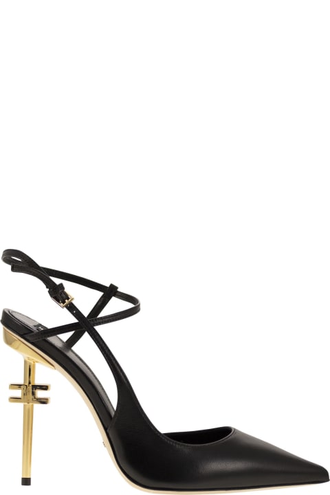 Elisabetta Franchi High-Heeled Shoes for Women Elisabetta Franchi Slingback Pumps With Logo Heel