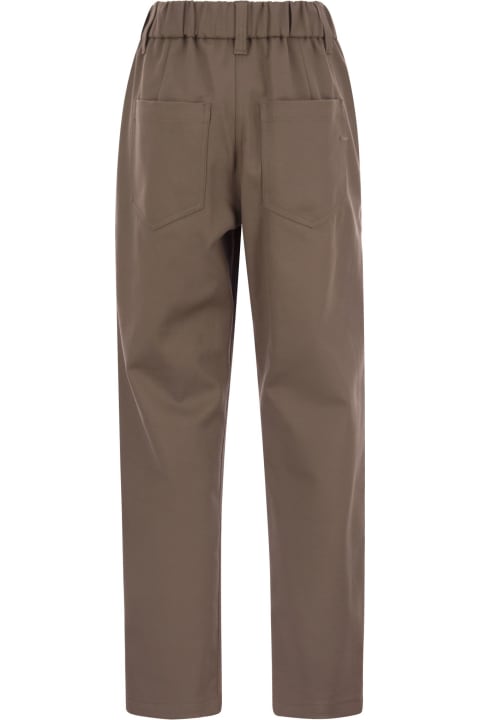 パンツ BRUNELLO CUCINELLI COVER BAGGY TROUSERS WITH SHINY BARTACK Brunello Cucinelli Baggy Trousers In Stretch Cotton Cover-up