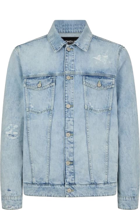 Dondup Coats & Jackets for Men Dondup Light Blue Denim Jacket With Buttons