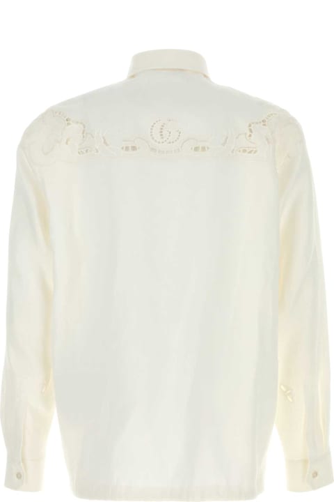 Homeware Gucci White Linen Polo Shirt