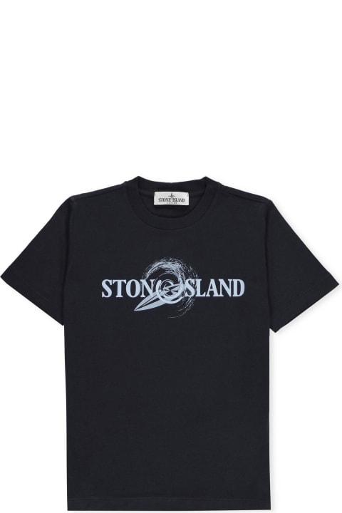Stone Island for Boys Stone Island Logo-printed Crewneck T-shirt