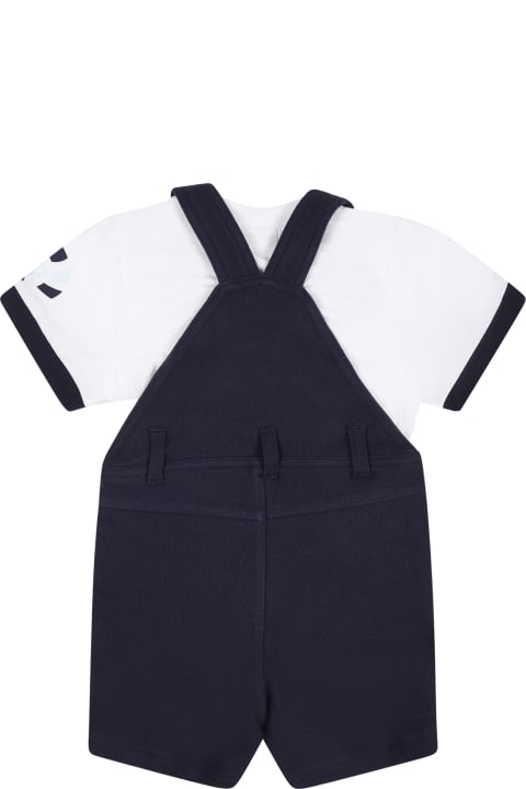 Topwear for Baby Girls Hugo Boss Blue Dungarees For Baby Boy With Logo