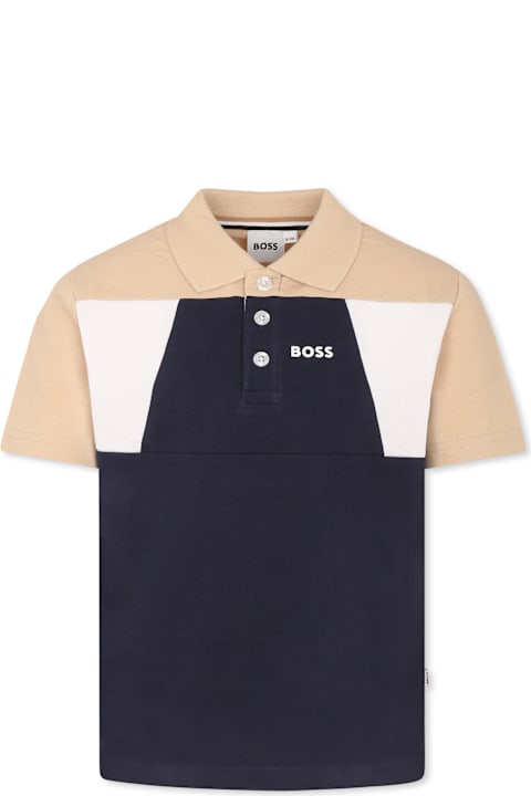 Hugo Boss T-Shirts & Polo Shirts for Women Hugo Boss Blue Polo Shirt For Boy With Logo