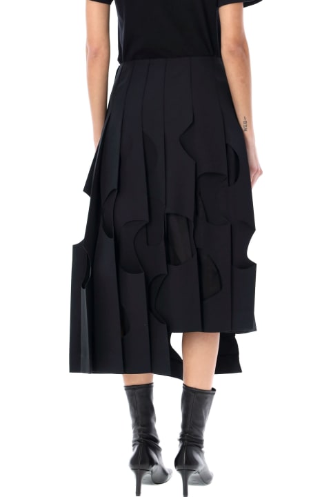 Skirts for Women Comme des Garçons Hole Pleated Midi Skirt