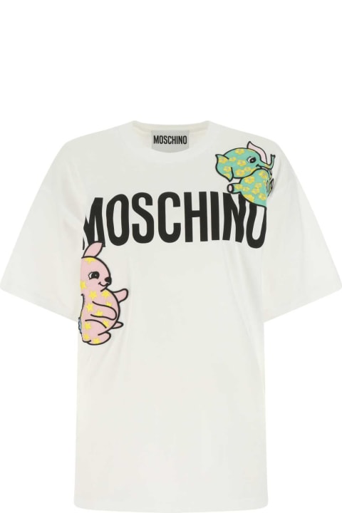 ウィメンズ新着アイテム Moschino White Cotton Oversize T-shirt