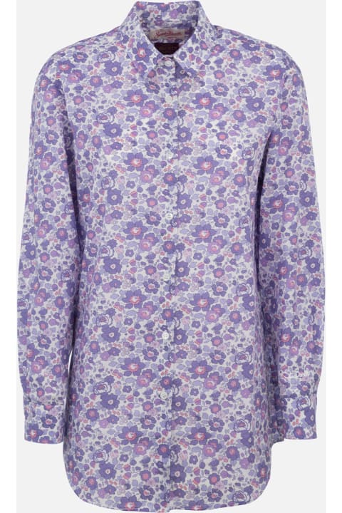 MC2 Saint Barth Topwear for Women MC2 Saint Barth Woman Cotton Shirt Brigitte With Betsy Print | Made With Liberty Fabric