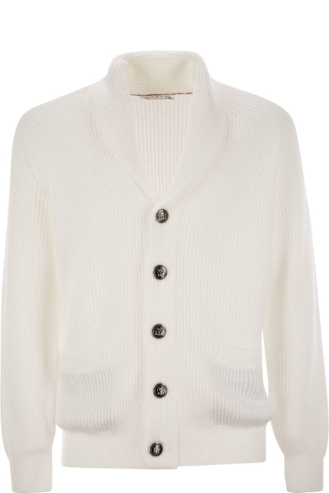 Brunello Cucinelli Sweaters for Men Brunello Cucinelli Shawl Lapel Knitted Cardigan