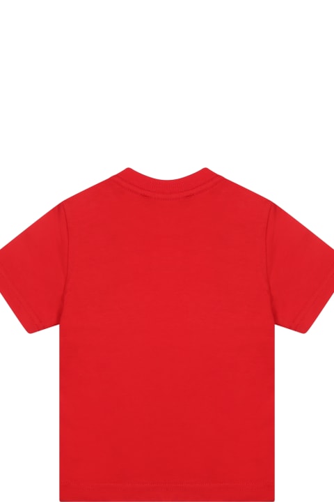 Topwear for Baby Boys Dsquared2 Red T-shirt For Baby Boy With Logo