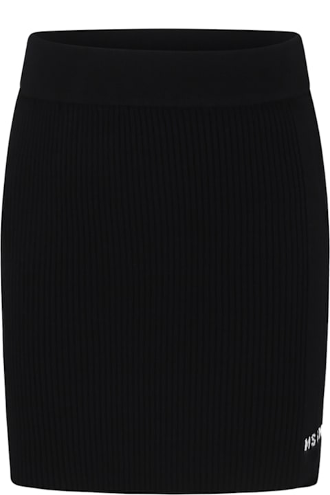Homeware MSGM Black Skirt For Girl With Logo
