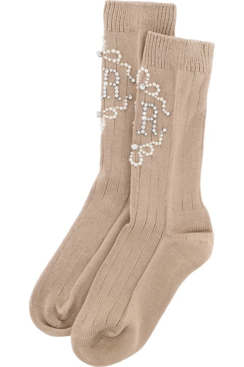 ウィメンズ Simone Rochaのランジェリー＆パジャマ Simone Rocha Sr Socks With Pearls And Crystals